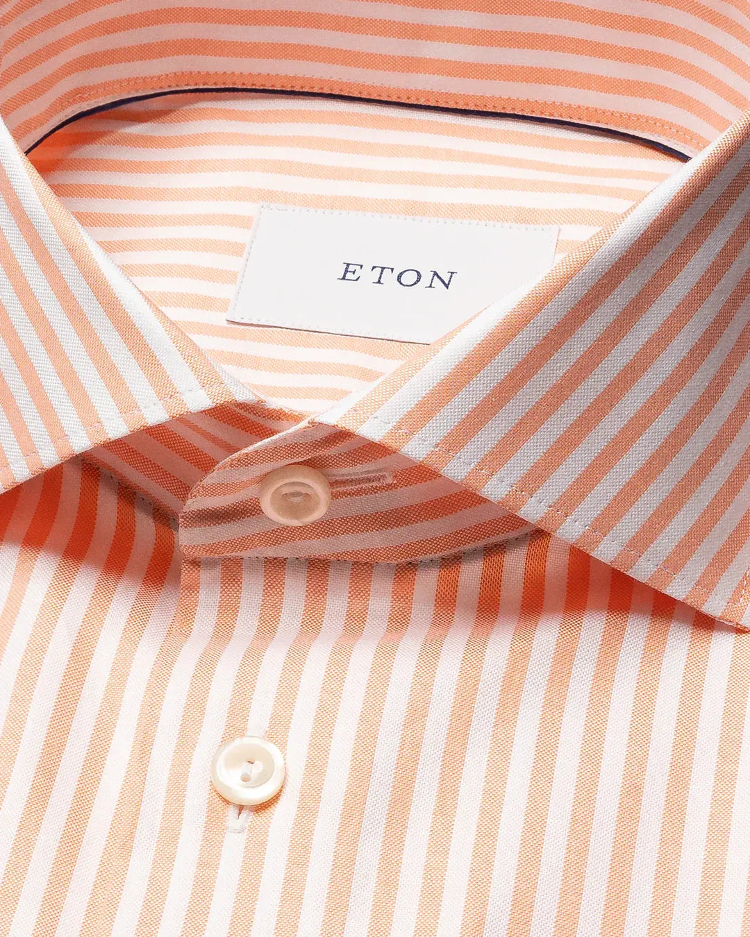 ETON Dress Shirts Contemporary Striped Signature Oxford Shirt in Orange