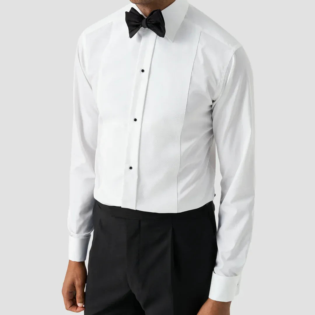 ETON Dress Shirts Contemporary White Piqué Tuxedo Shirt