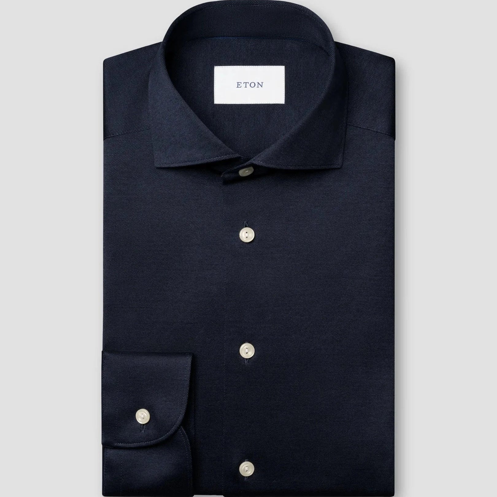 ETON Dress Shirts Dark Blue / 39 Filo di Scozia Jacquard Knit Shirt