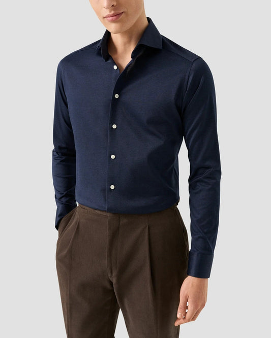 ETON Dress Shirts Filo di Scozia Jacquard Knit Shirt