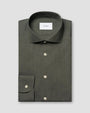 ETON Dress Shirts Green / 39 Solid Signature Flannel Shirt