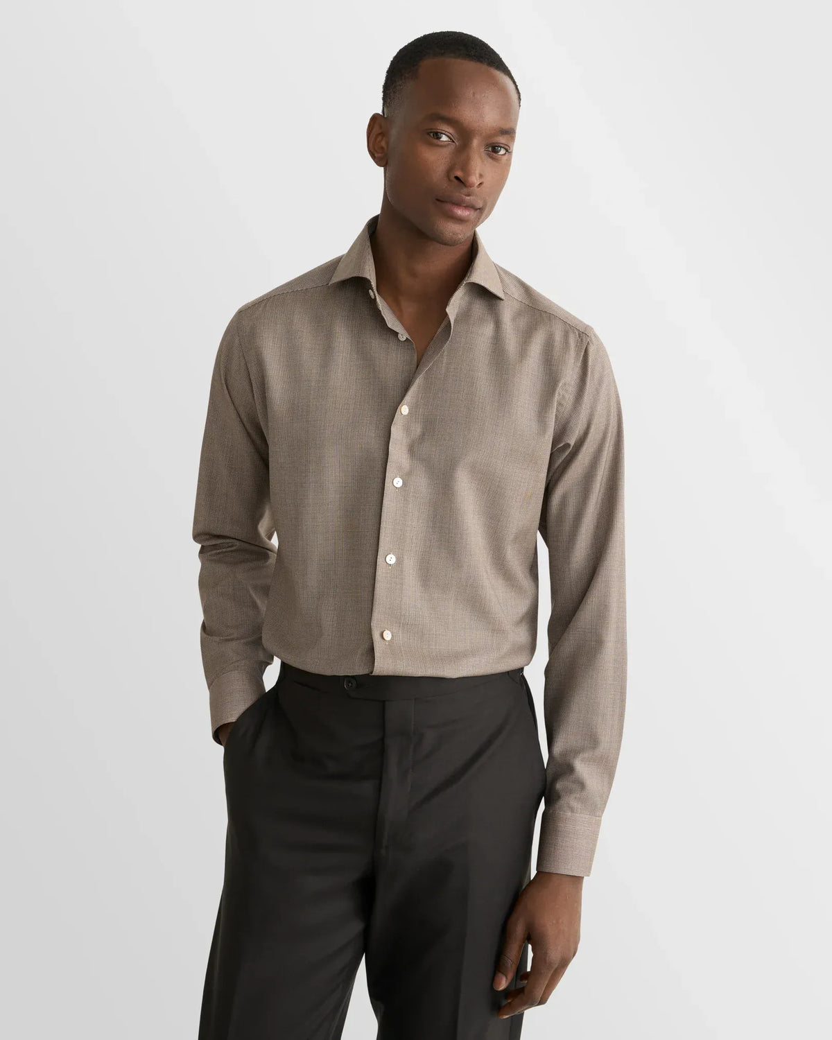 ETON Dress Shirts Houndstooth Merino Shirt