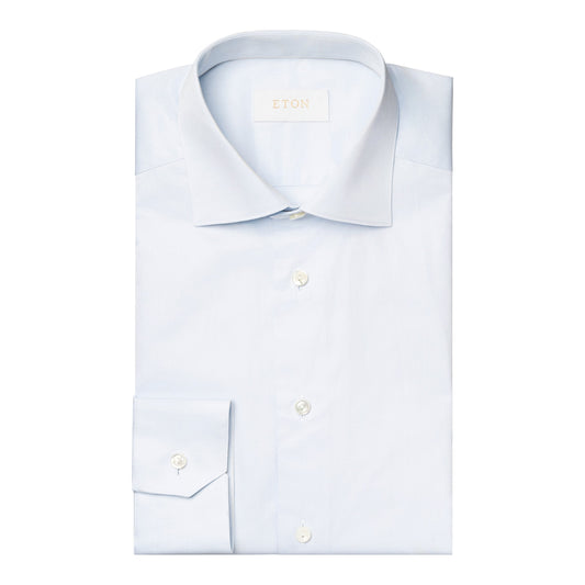 Eton Dress Shirts Slim Fit Light Blue Elevated Twill Dress Shirt