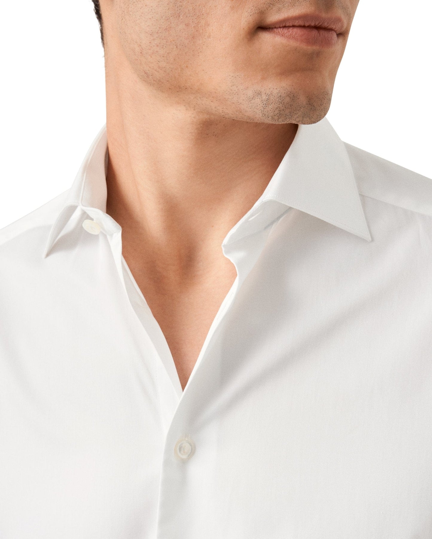 Eton Dress Shirts Slim Fit White Elevated Twill Dress Shirt