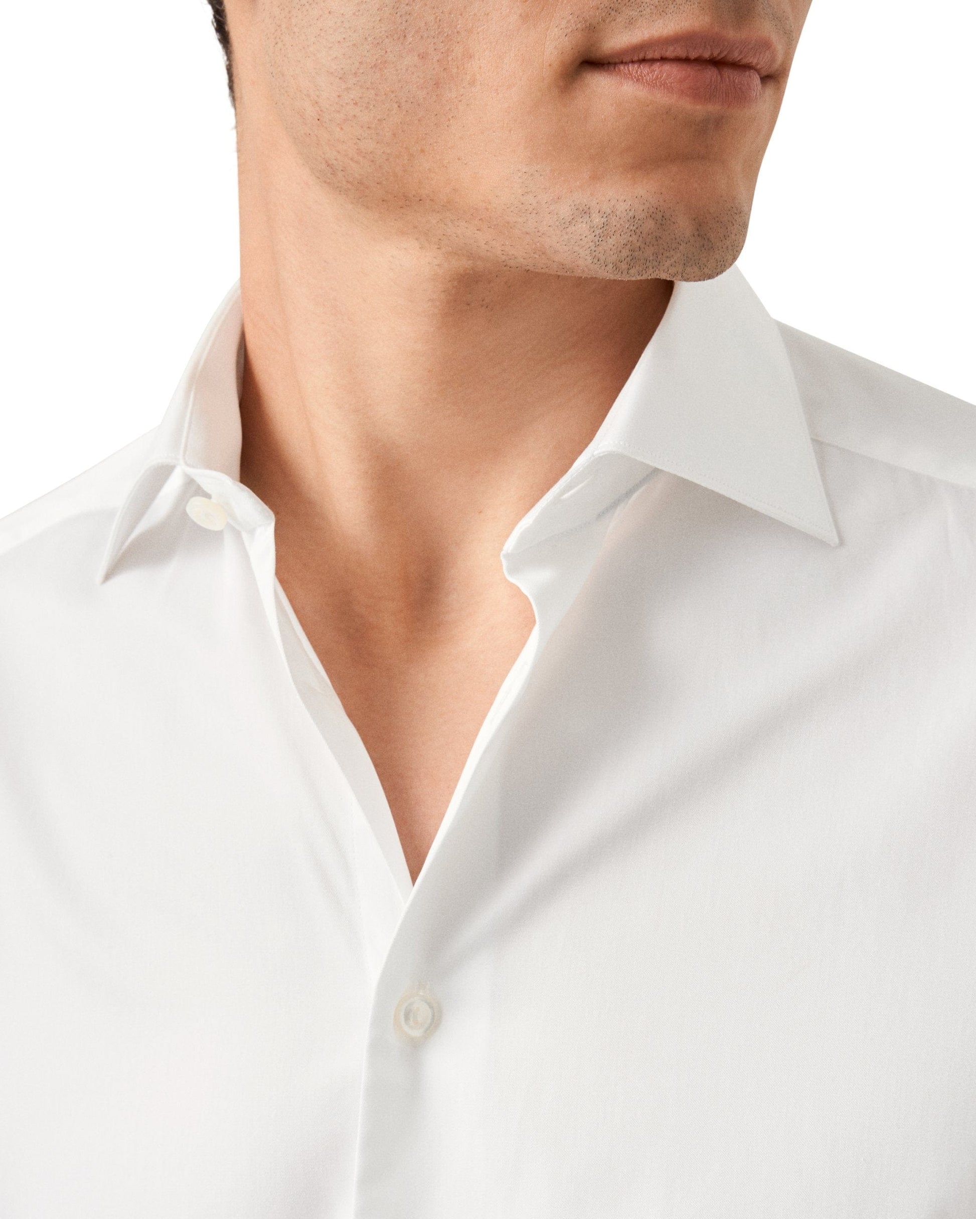 Eton Dress Shirts Slim Fit White Elevated Twill Dress Shirt