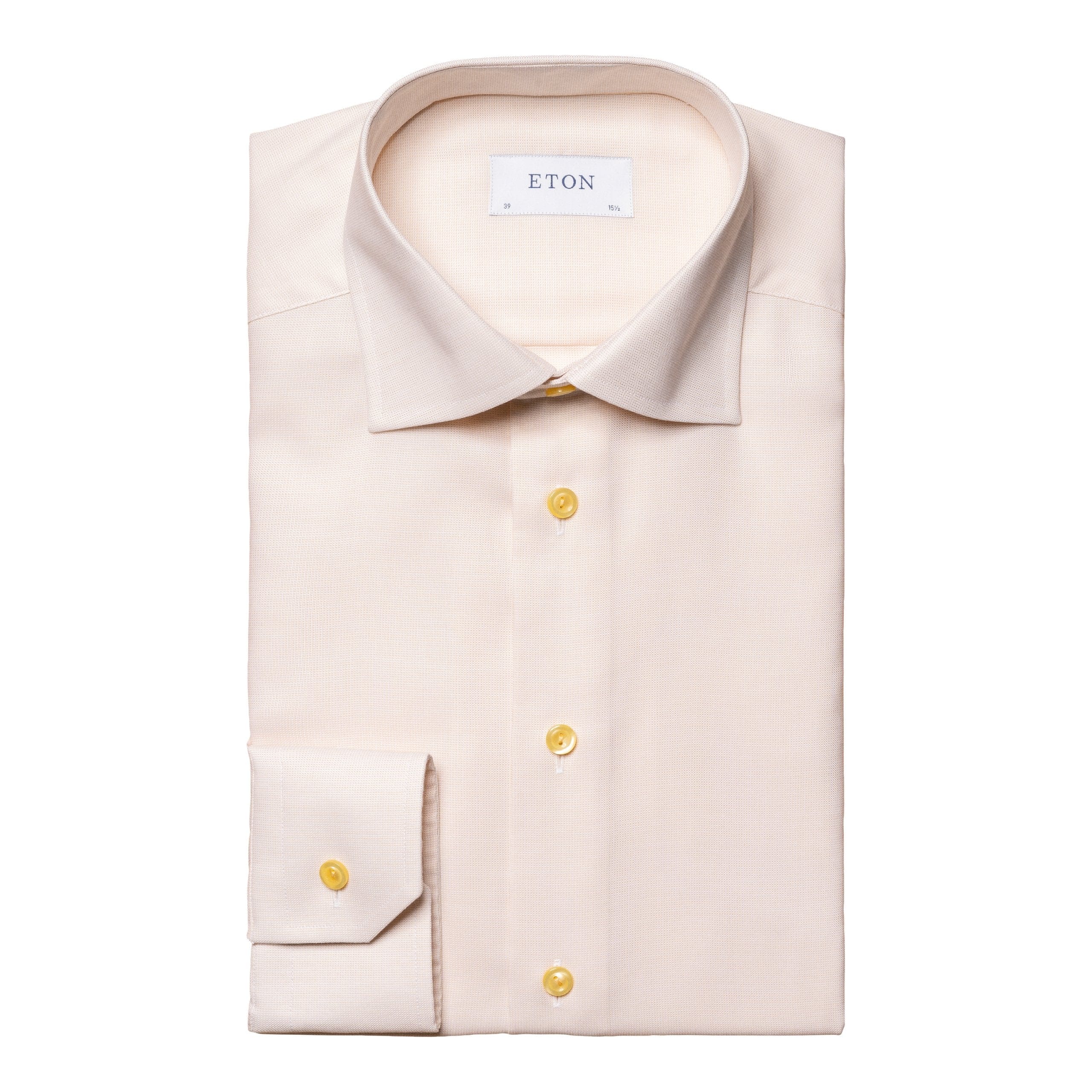Eton Dress Shirts Slim Fit Yellow Twill Dress Shirt