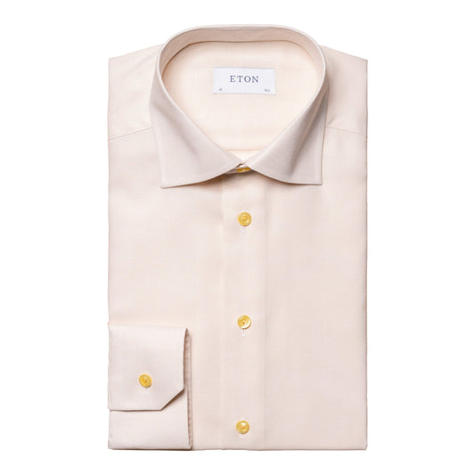 Eton Dress Shirts Slim Fit Yellow Twill Dress Shirt