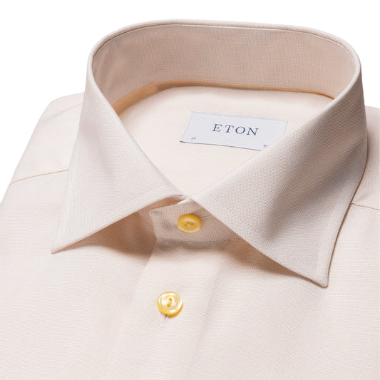 Eton Dress Shirts Slim Fit Yellow Twill Dress Shirt
