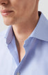 ETON Dress Shirts Slim Light Blue Patterned Textured Twill Shirt