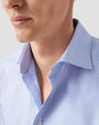 ETON Dress Shirts Slim Light Blue Patterned Textured Twill Shirt