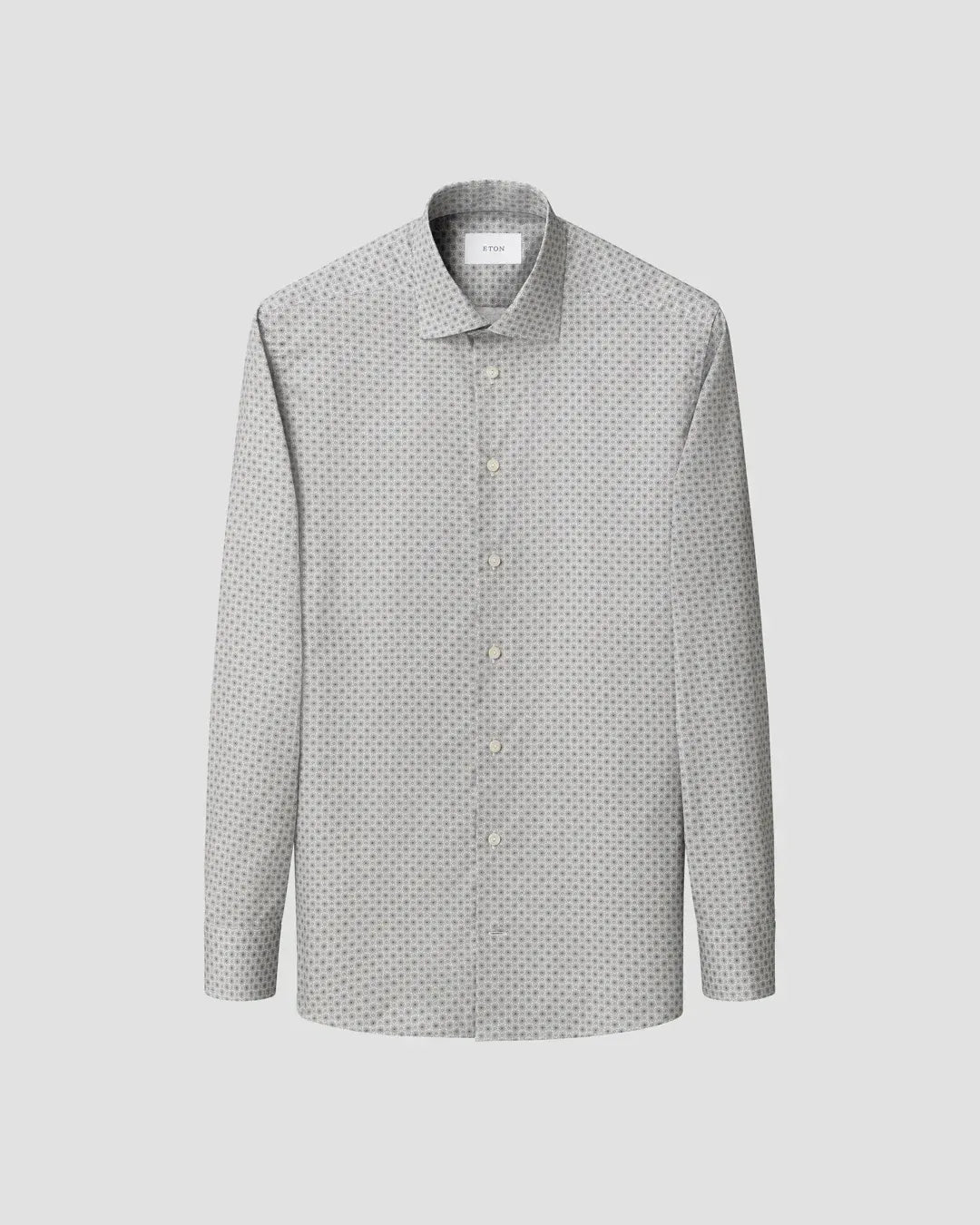 ETON Dress Shirts Slim Micro Floral Print Shirt in Brown