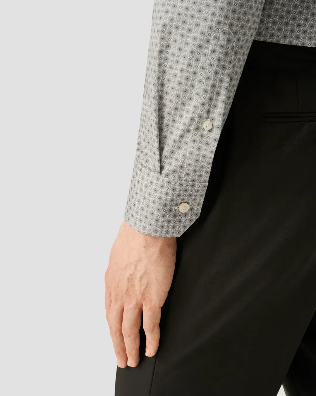 ETON Dress Shirts Slim Micro Floral Print Shirt in Brown