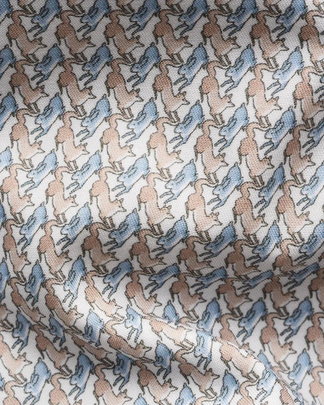 ETON Dress Shirts Slim Micro Motif Print Shirt in Brown