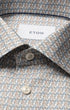 ETON Dress Shirts Slim Micro Motif Print Shirt in Brown