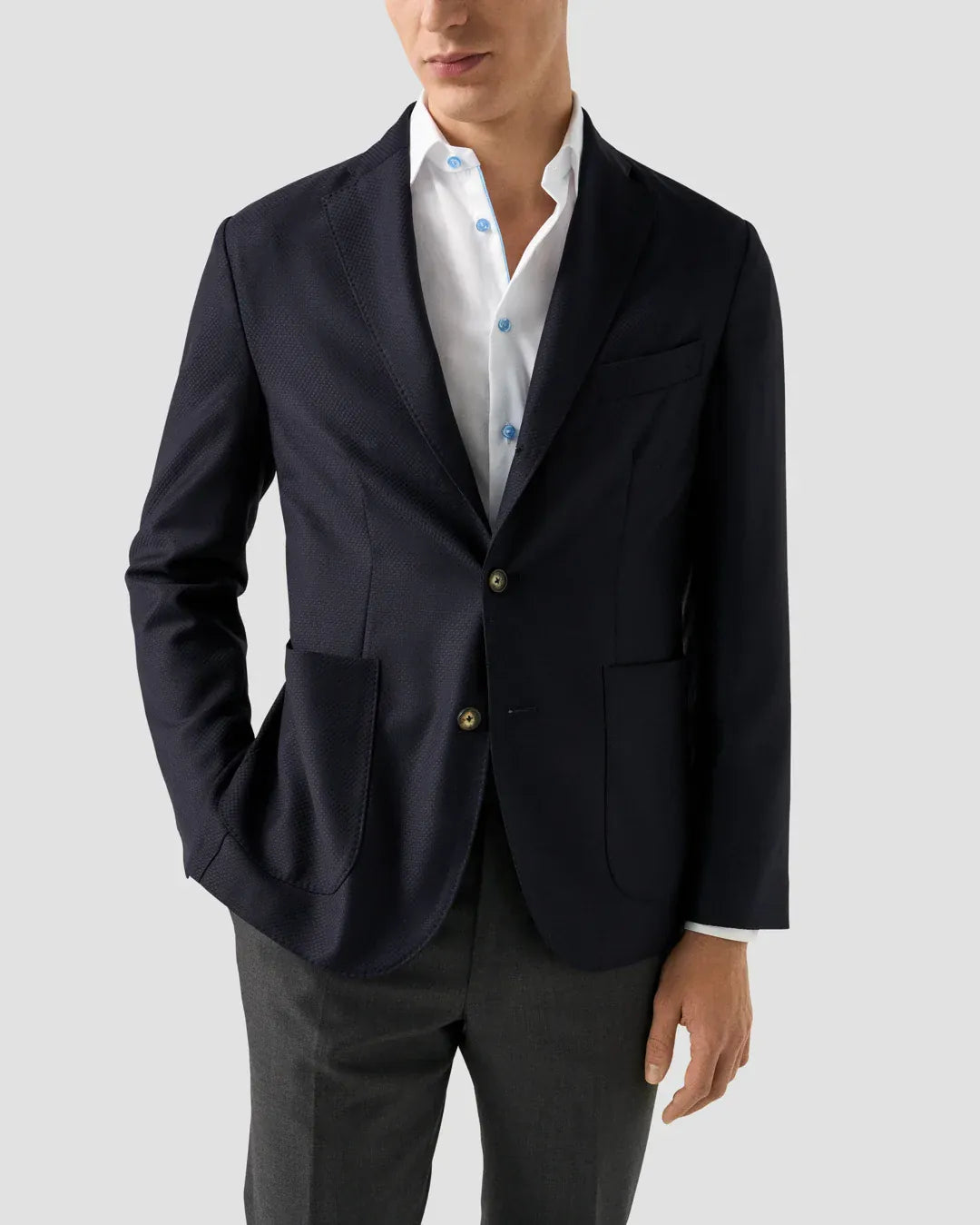 ETON Dress Shirts Slim Signature Twill Shirt – Light Blue Details