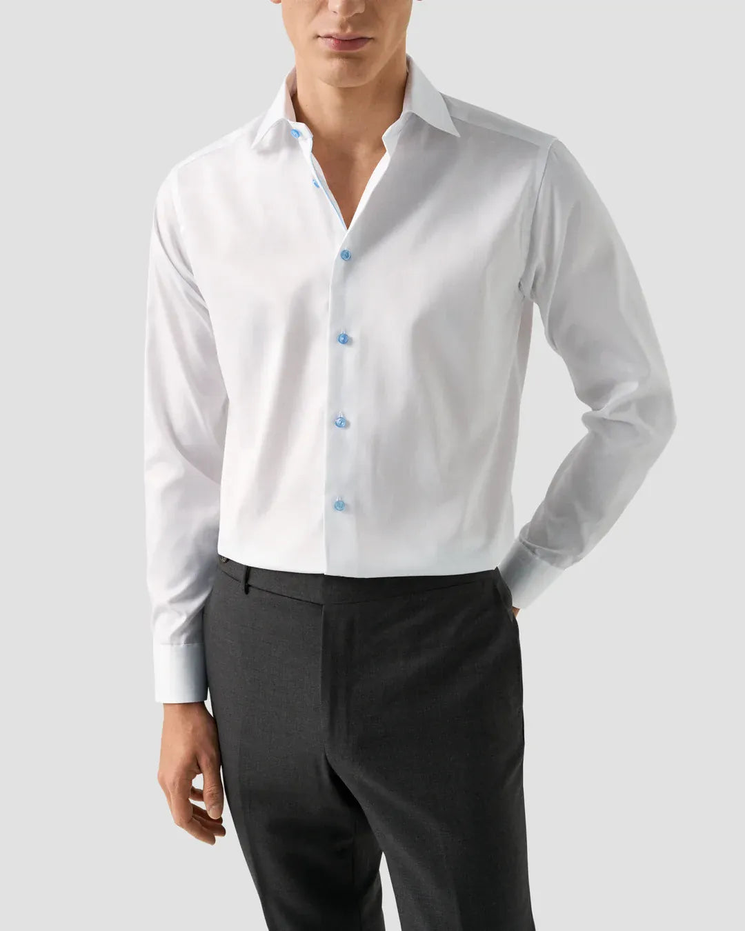 ETON Dress Shirts Slim Signature Twill Shirt – Light Blue Details