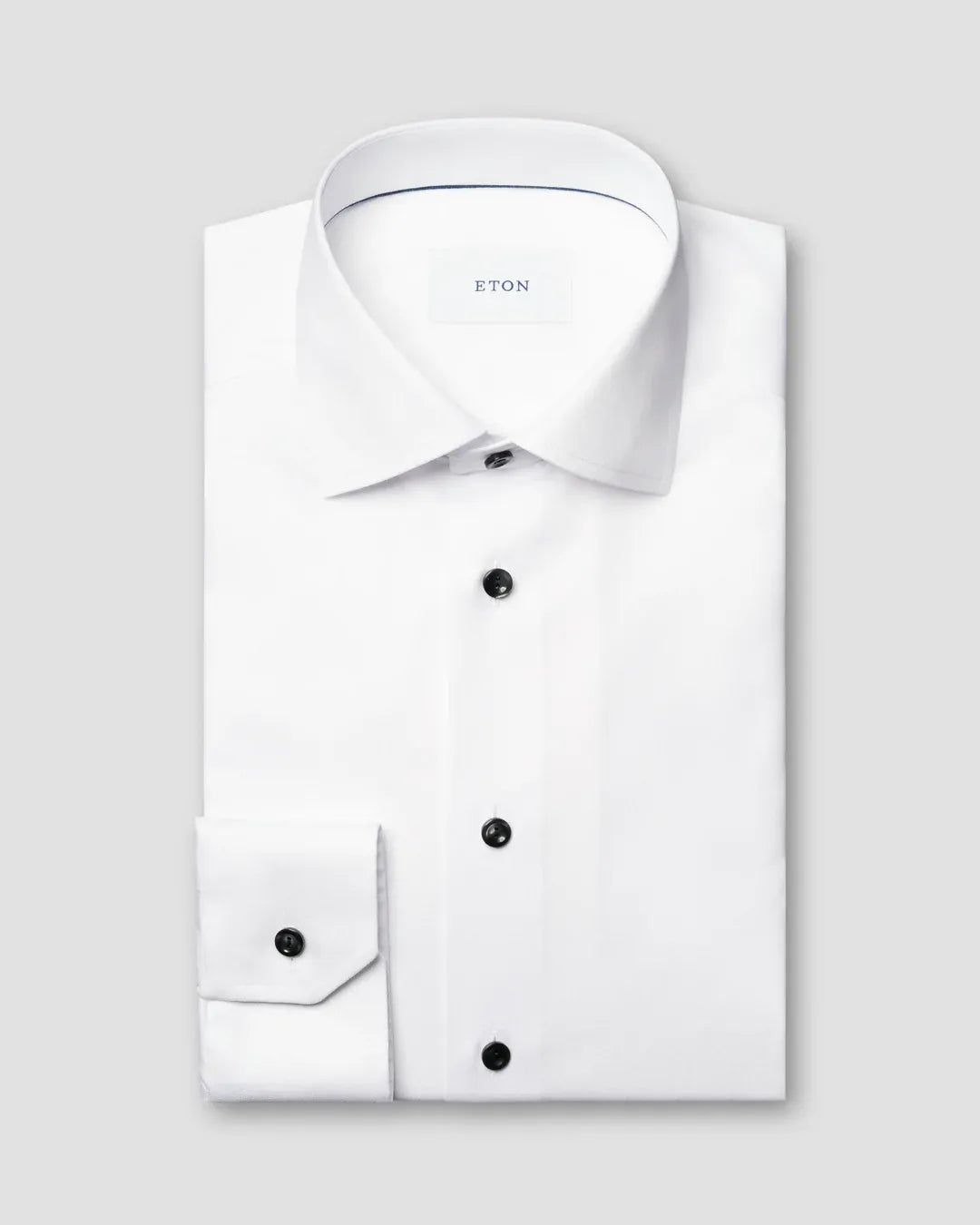 ETON Dress Shirts Slim Solid Black Buttons Signature Twill Shirt