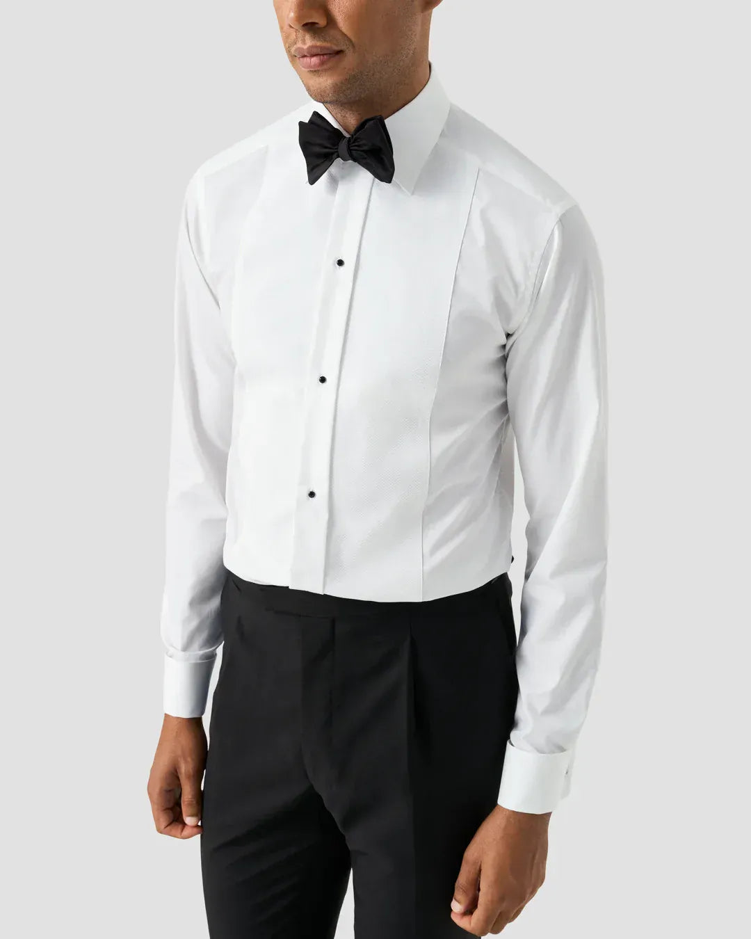 ETON Dress Shirts Slim White Piqué Tuxedo Shirt