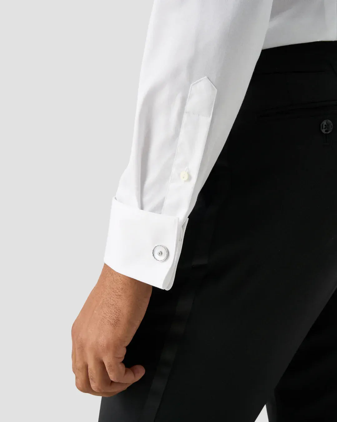 ETON Dress Shirts Slim White Plissé Tuxedo Shirt