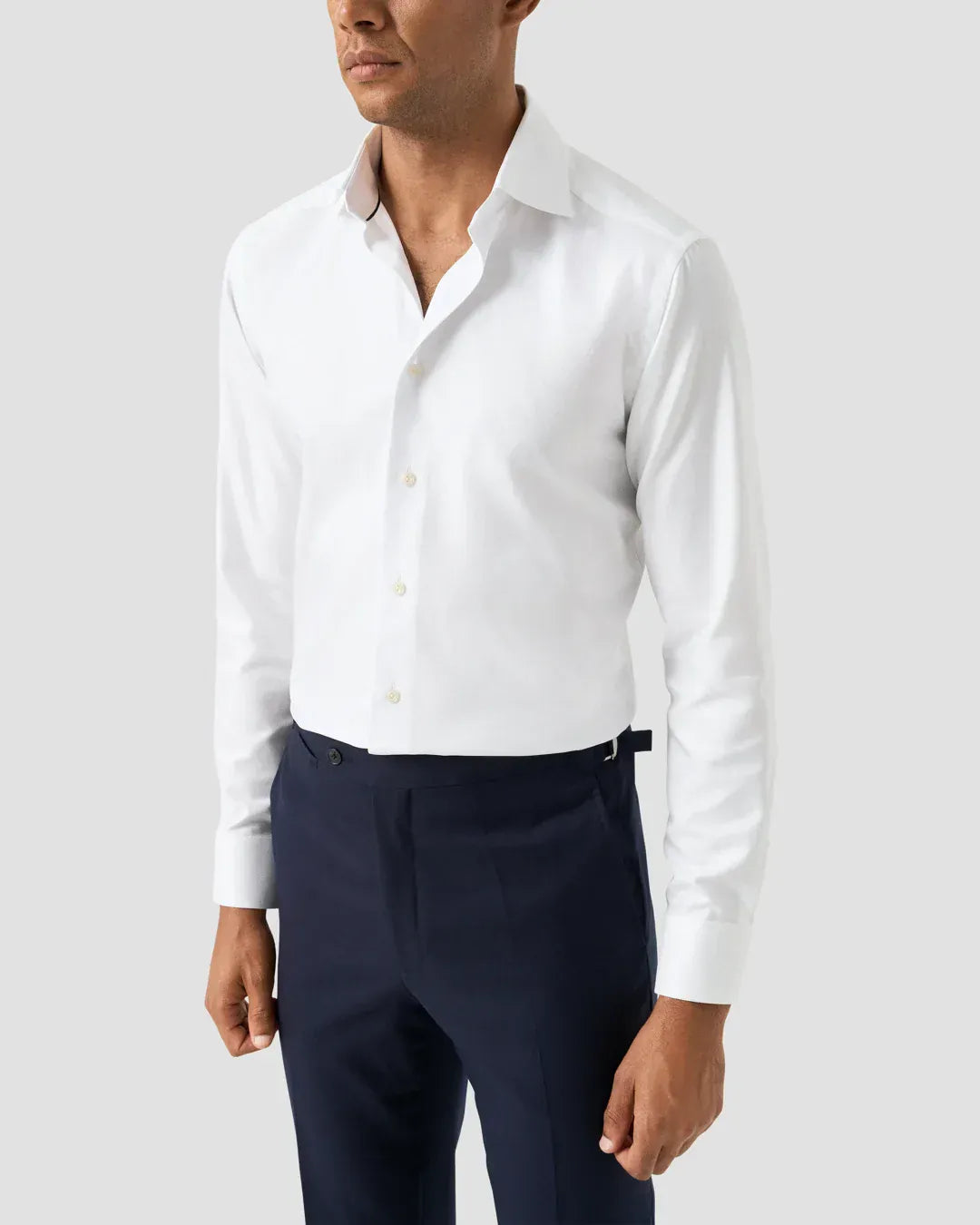 ETON Dress Shirts Slim White Textured Twill Shirt