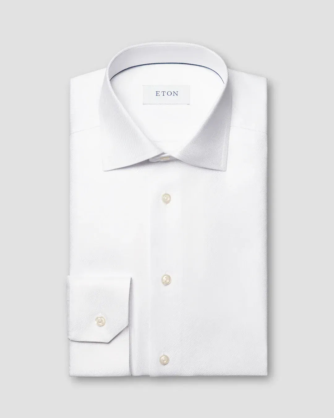 ETON Dress Shirts Slim White Textured Twill Shirt