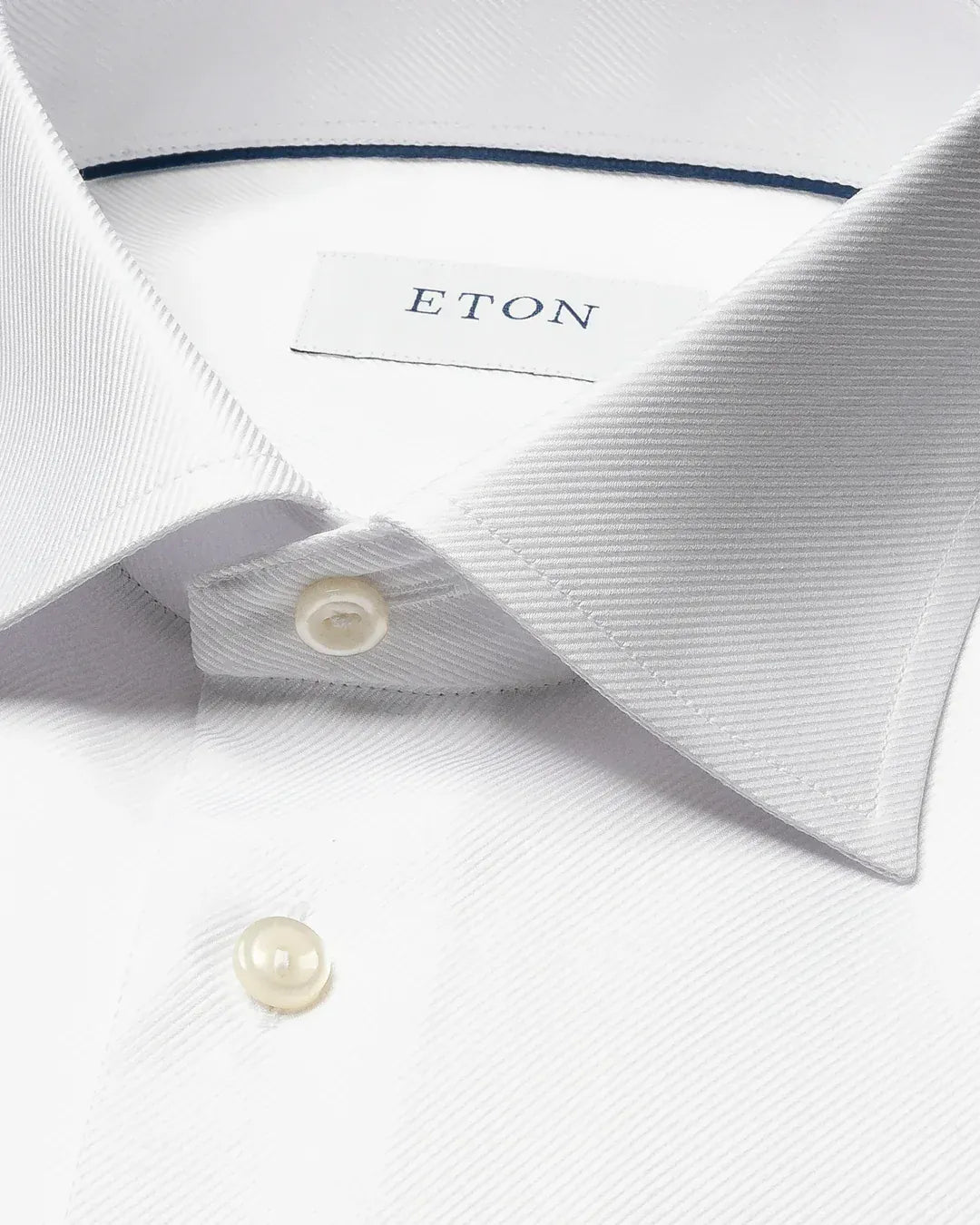 ETON Dress Shirts Slim White Textured Twill Shirt