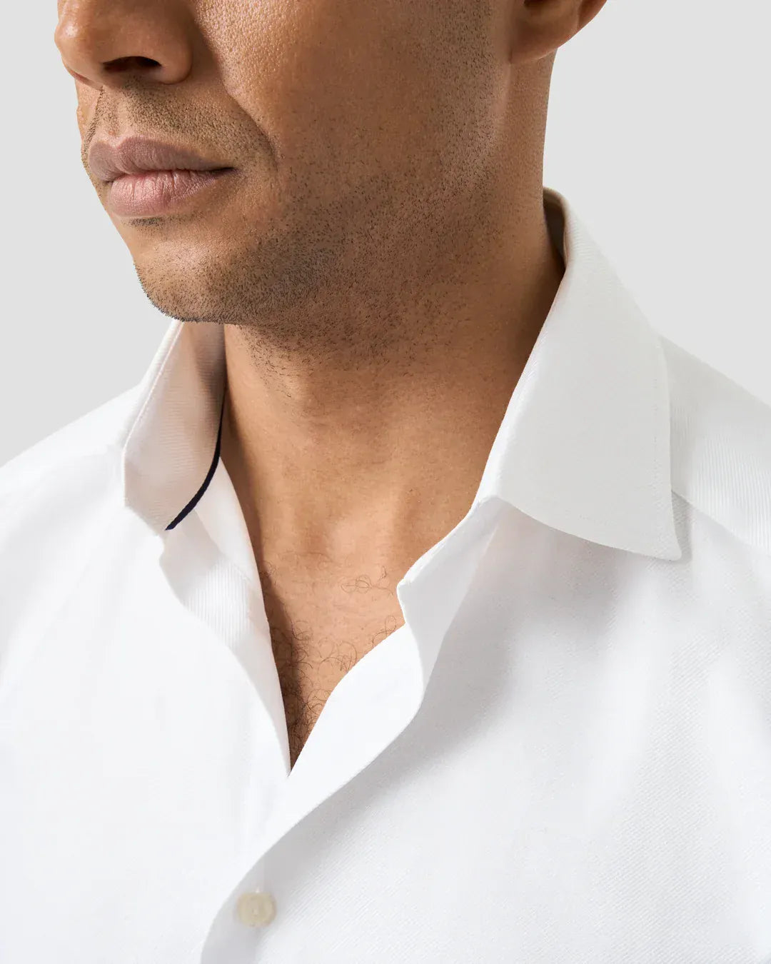 ETON Dress Shirts Slim White Textured Twill Shirt