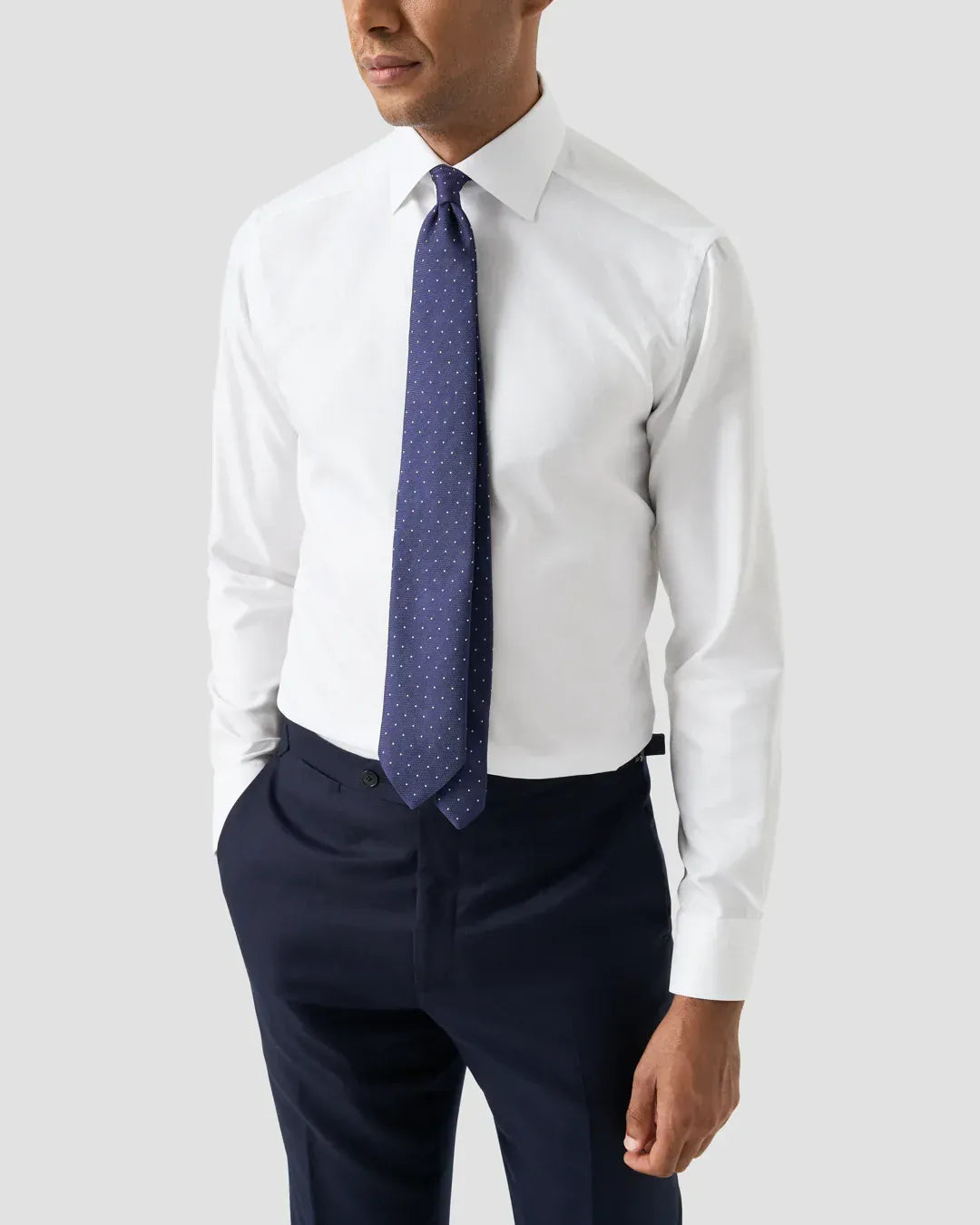 eton white dress shirt Eton White Solid Elevated Twill Shirt | Slim fit