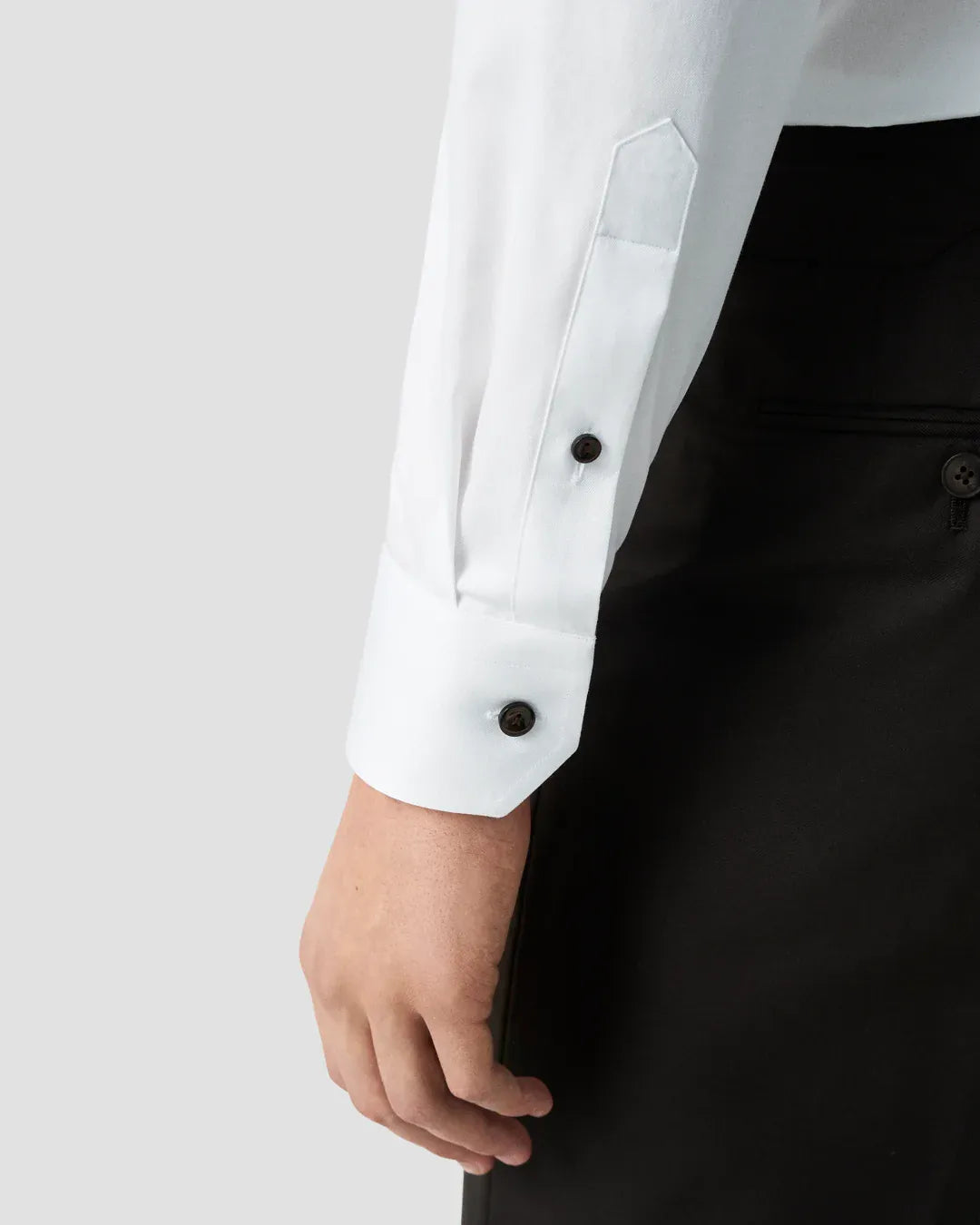 ETON Dress Shirts Solid Brown Buttons Signature Twill Shirt
