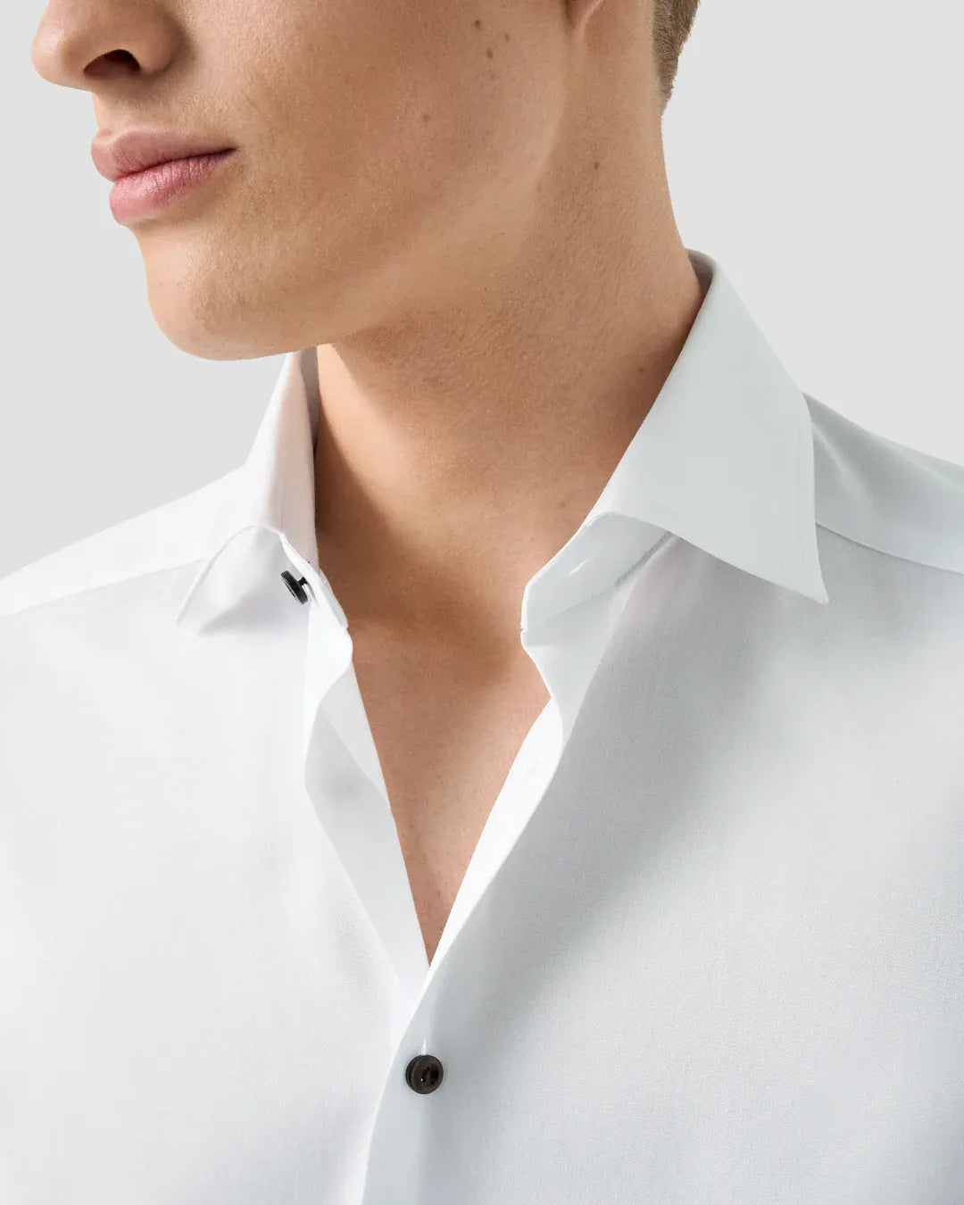 ETON Dress Shirts Solid Brown Buttons Signature Twill Shirt