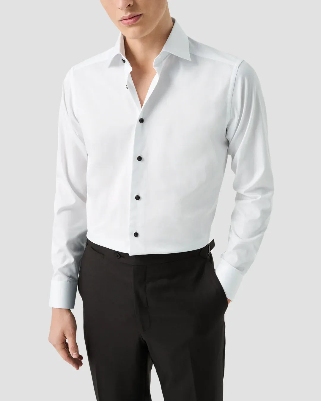 ETON Dress Shirts Solid Brown Buttons Signature Twill Shirt