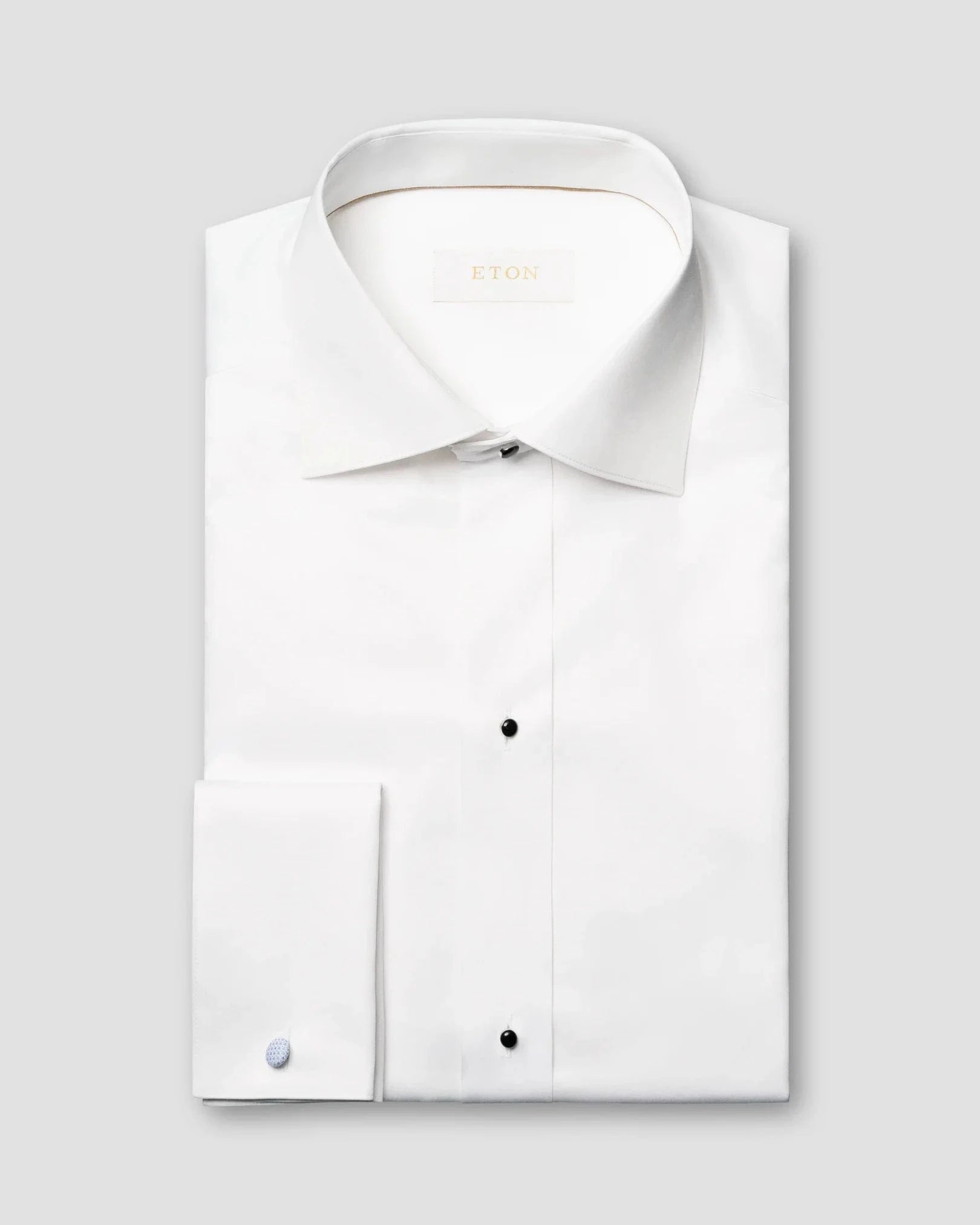 eton french cuff dress shirts Eton Men's Contemporary-Fit Pliss Bib Formal Shirt - Black