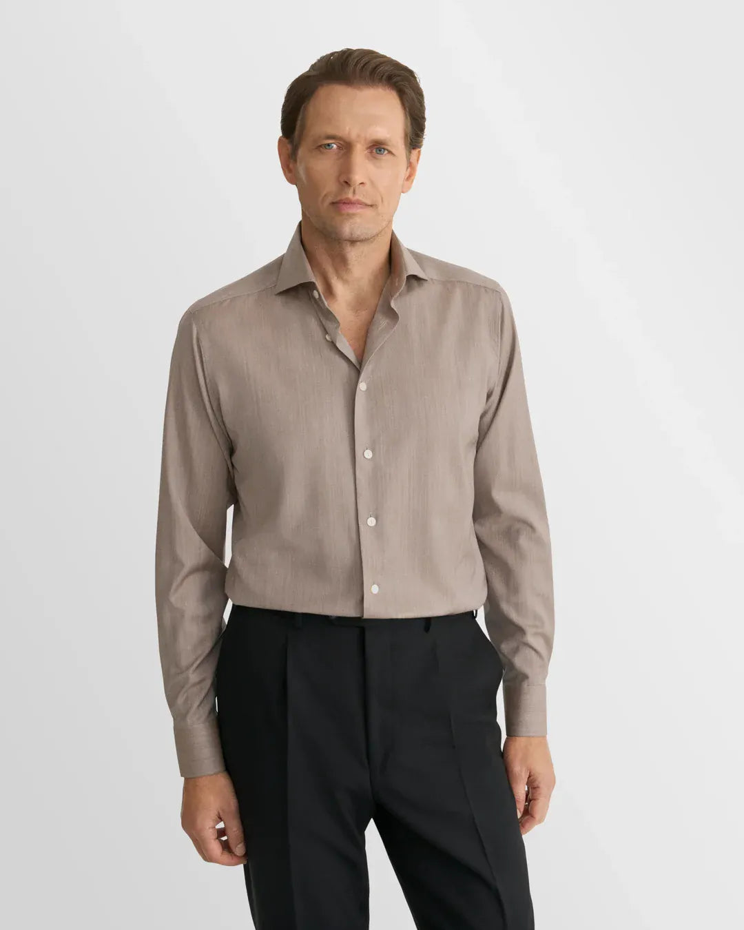 ETON Dress Shirts Solid Merino Shirt