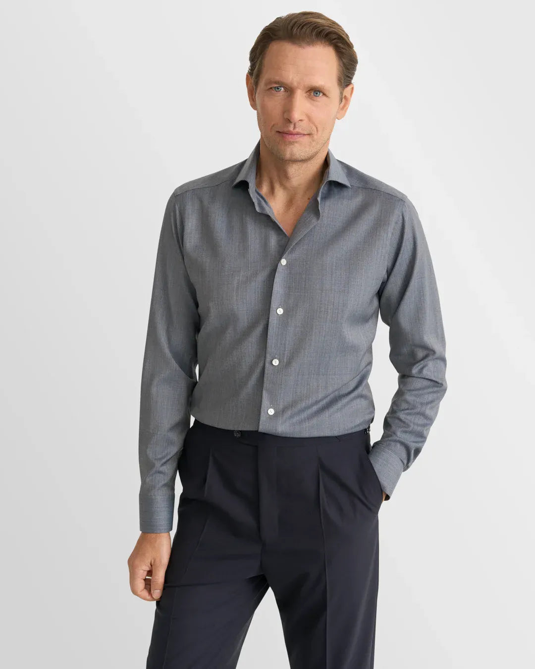 ETON Dress Shirts Solid Merino Shirt