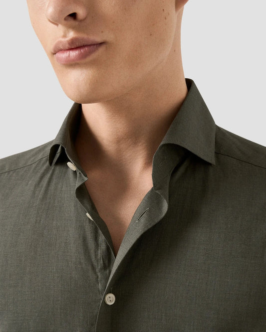 ETON Dress Shirts Solid Signature Flannel Shirt