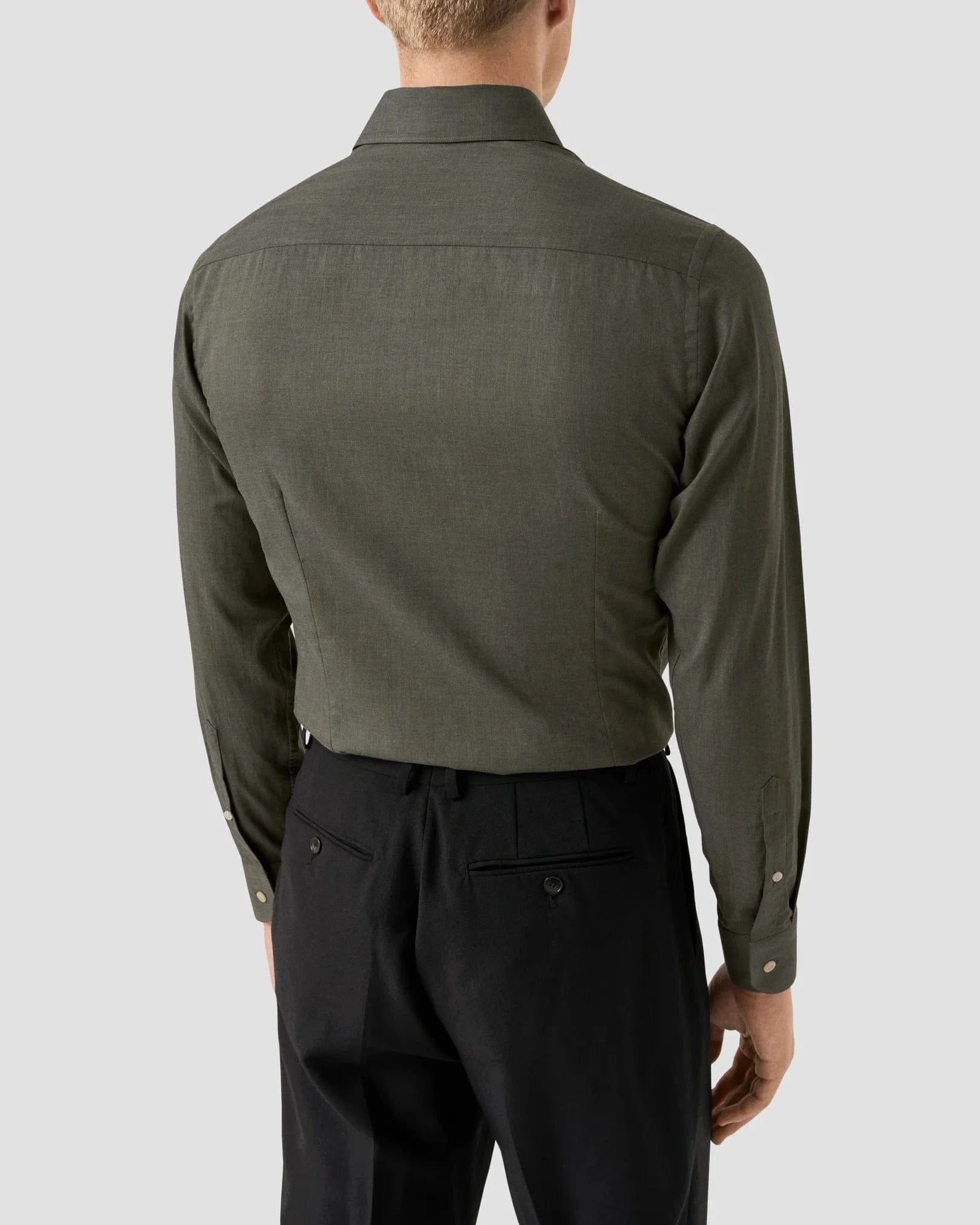 ETON Dress Shirts Solid Signature Flannel Shirt