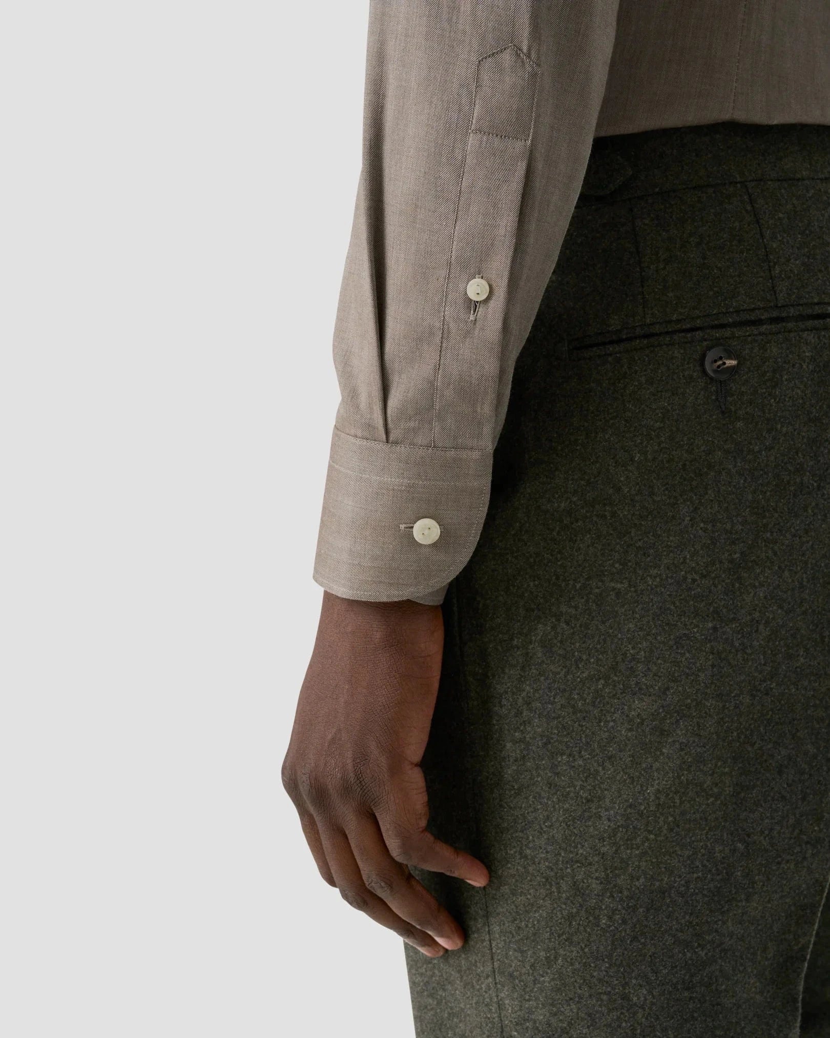 ETON Dress Shirts Solid Signature Flannel Shirt Slim