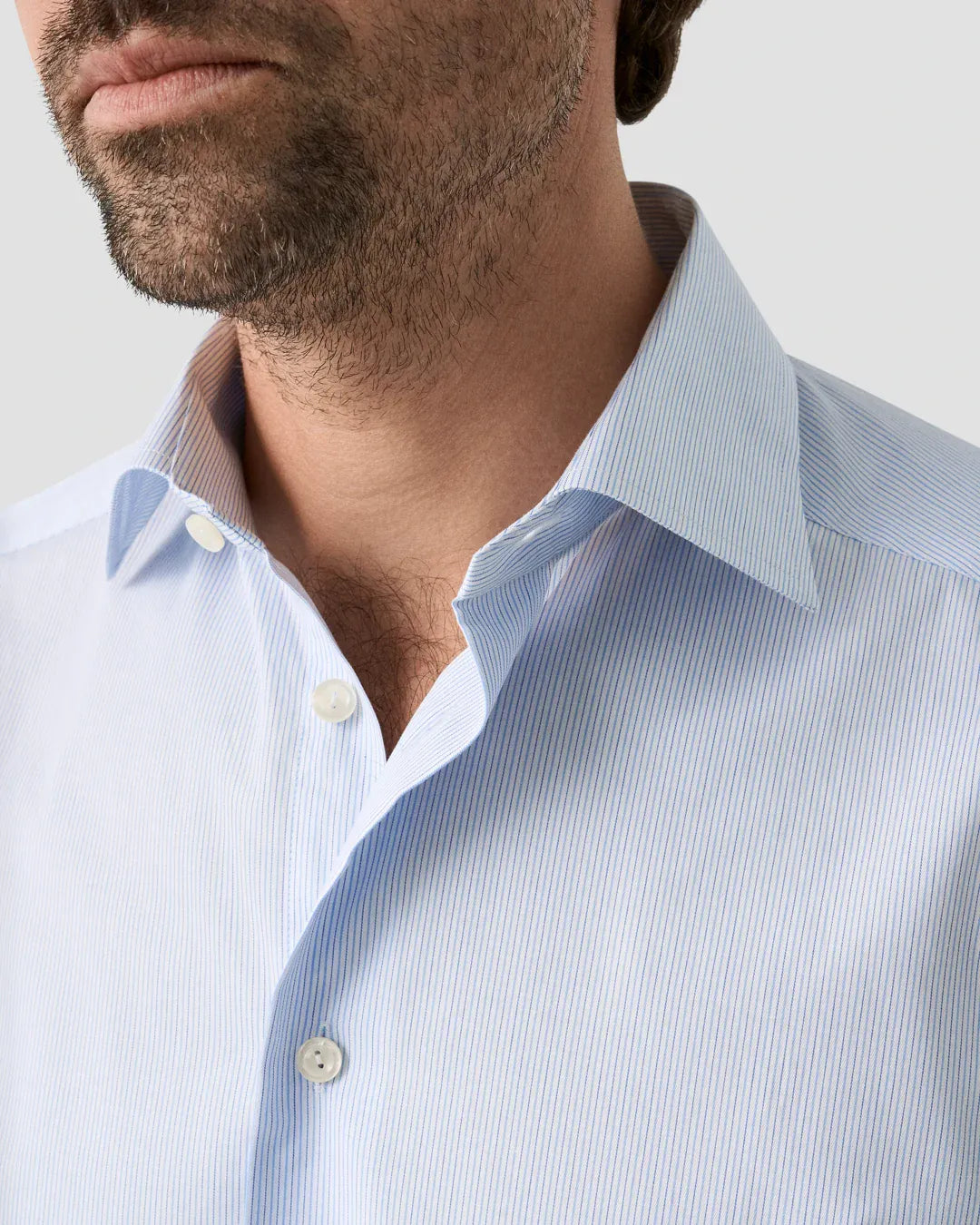 ETON Dress Shirts Striped Fine Twill Shirt in Blue