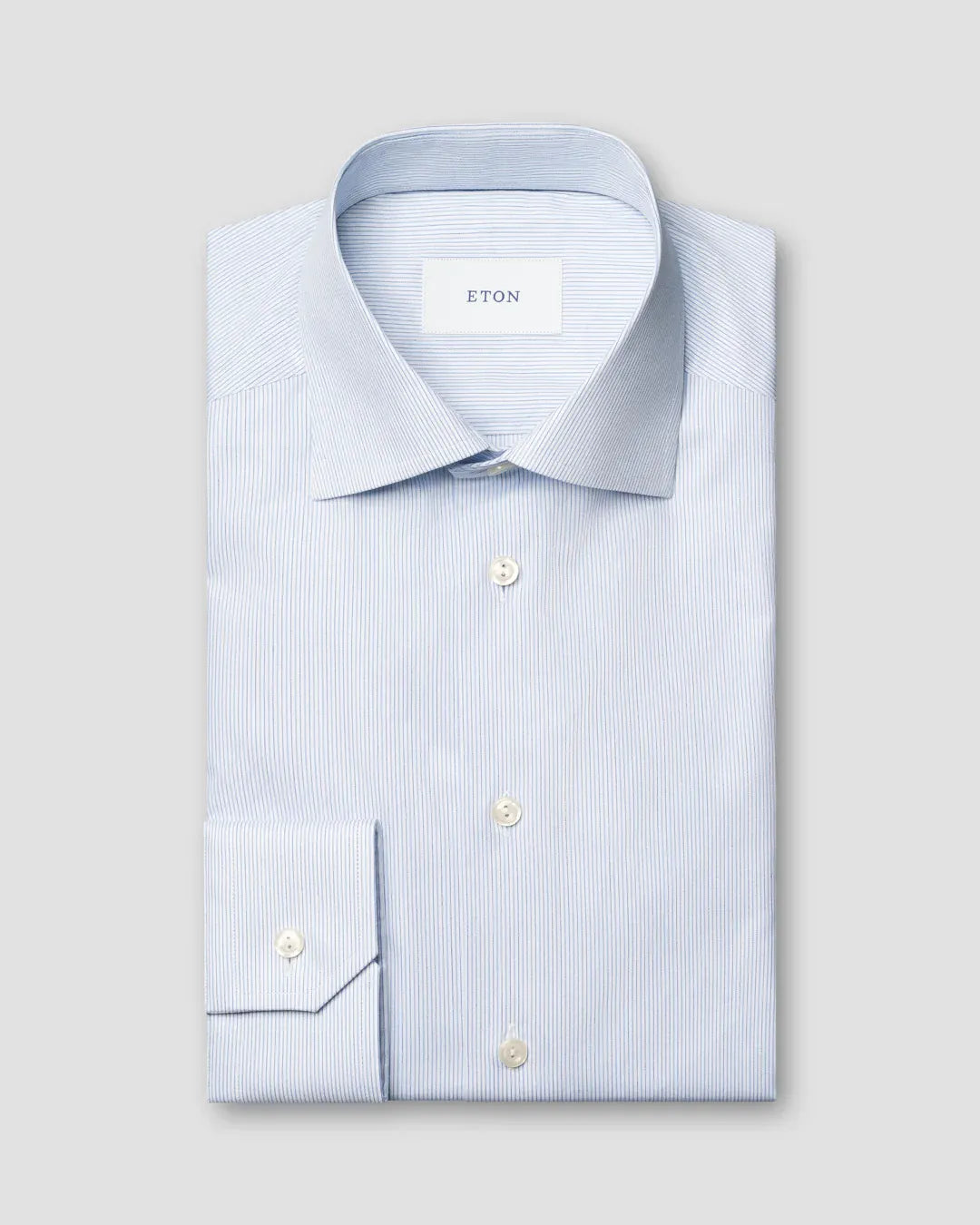 ETON Dress Shirts Striped Fine Twill Shirt in Blue