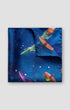 ETON Pocket Square 69 / NONE Blue Retro-Future Pocket Square