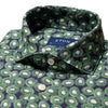 Eton Sport Shirts Green Kiwi Print Linen Shirt