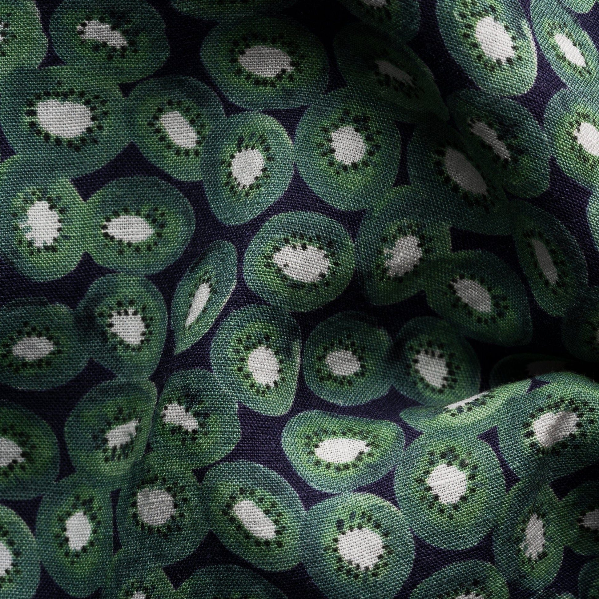 Eton Sport Shirts Green Kiwi Print Linen Shirt