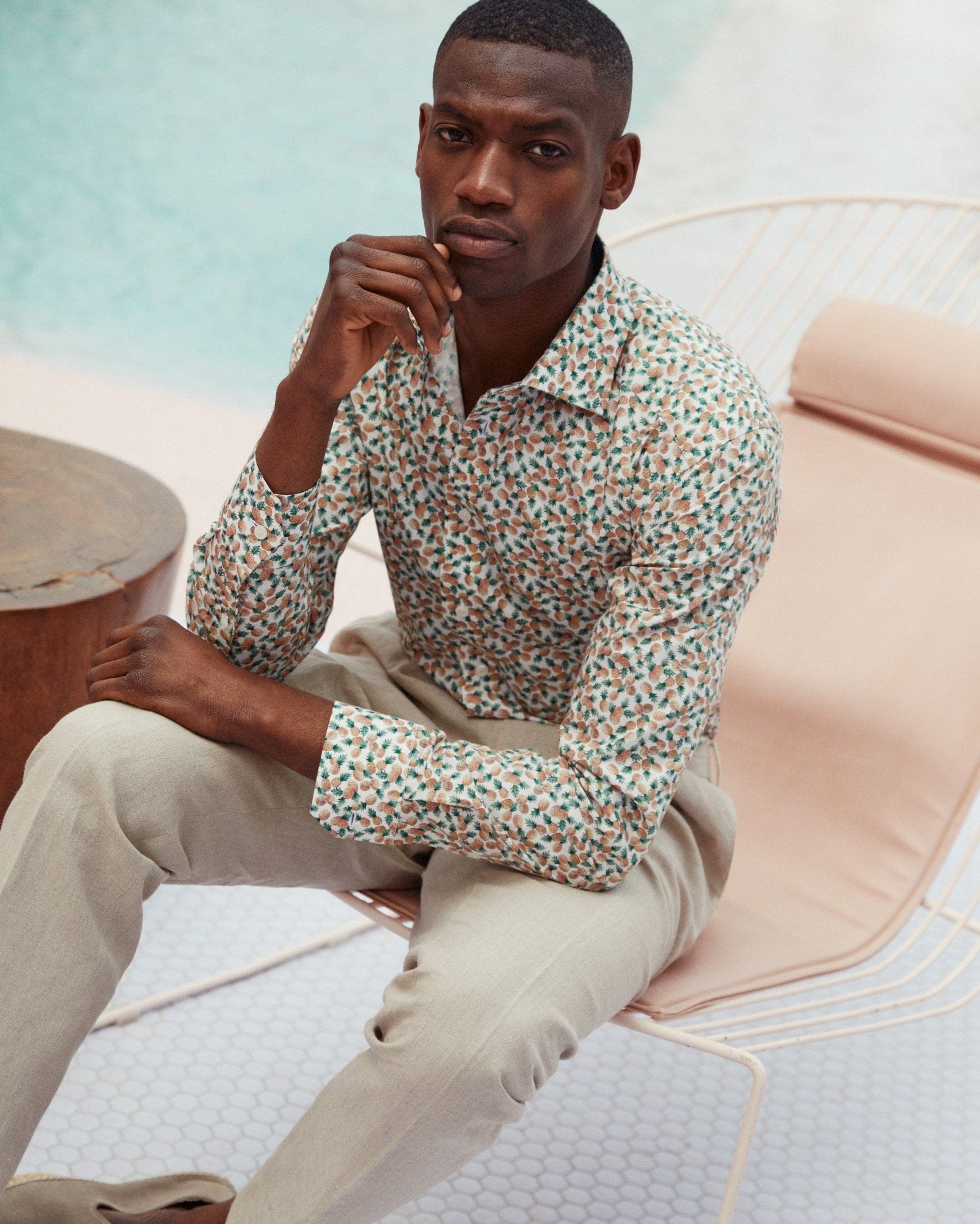 Eton Sport Shirts Slim Fit Pineapple Print Dress Shirt
