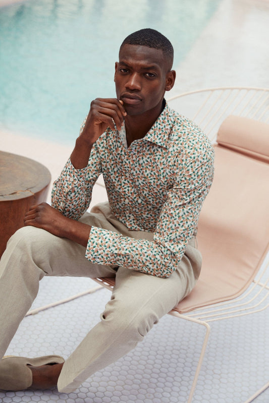 Eton Sport Shirts Slim Fit Pineapple Print Dress Shirt
