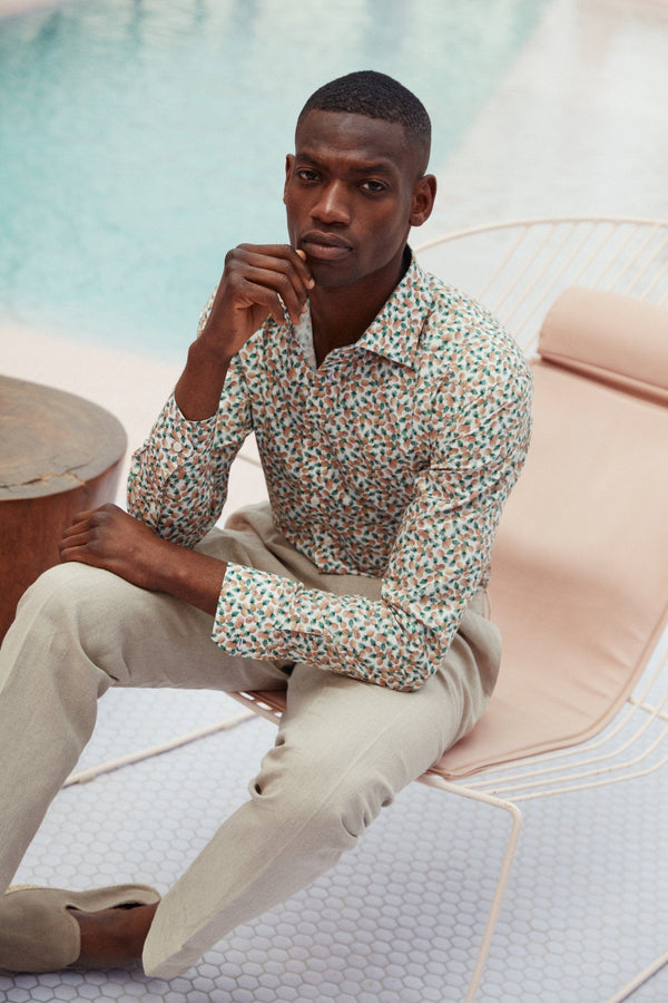 Eton Sport Shirts Slim Fit Pineapple Print Dress Shirt
