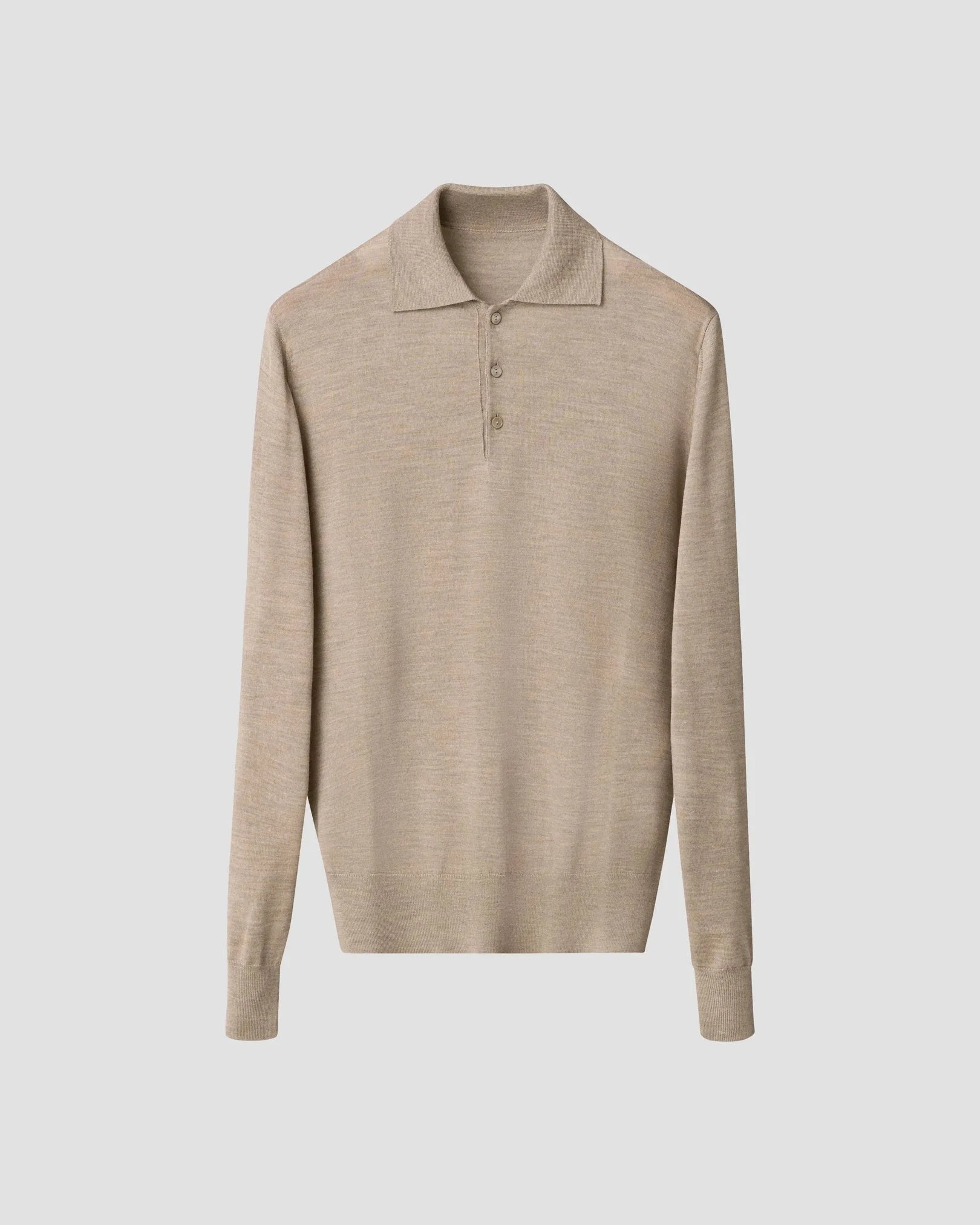 ETON Sweaters Beige / S Fine Knit Polo Sweater
