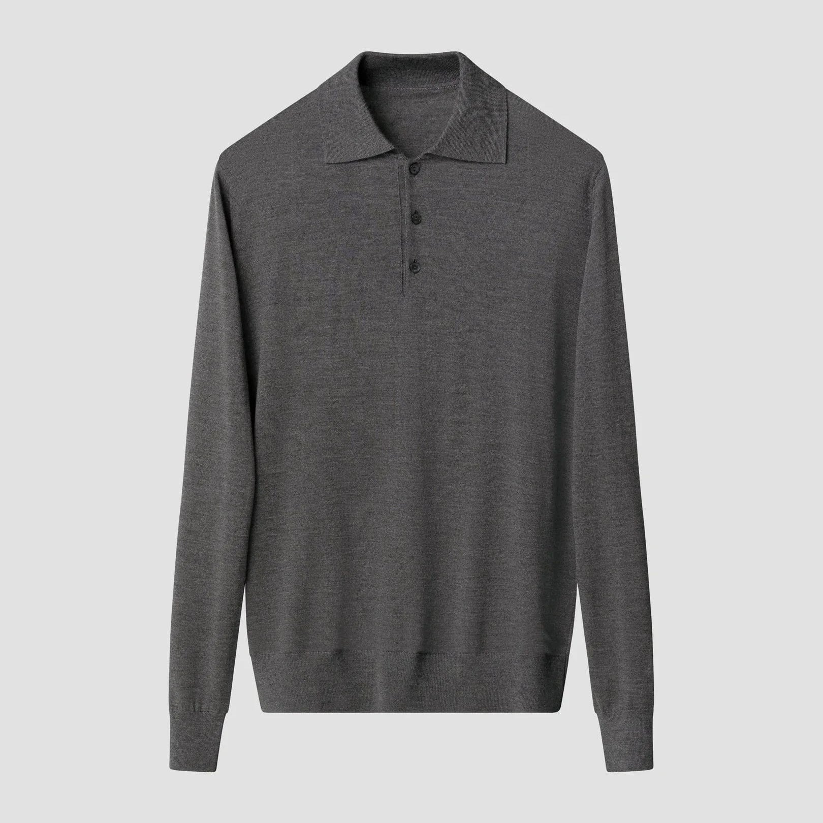 ETON Sweaters Dark Grey / S Fine Knit Polo Sweater