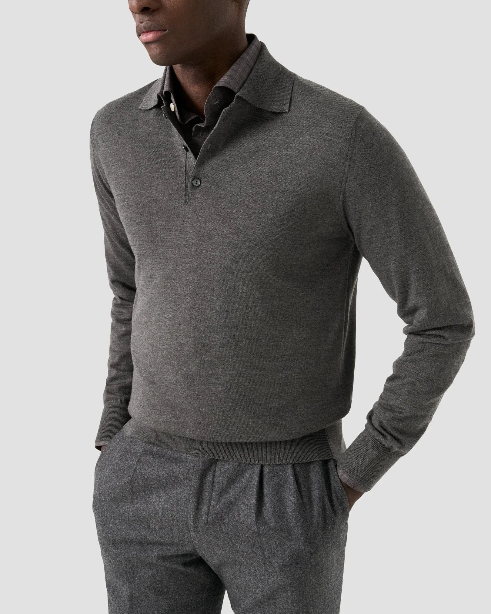 ETON Sweaters Fine Knit Polo Sweater
