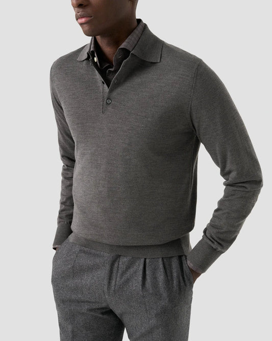 ETON Sweaters Fine Knit Polo Sweater