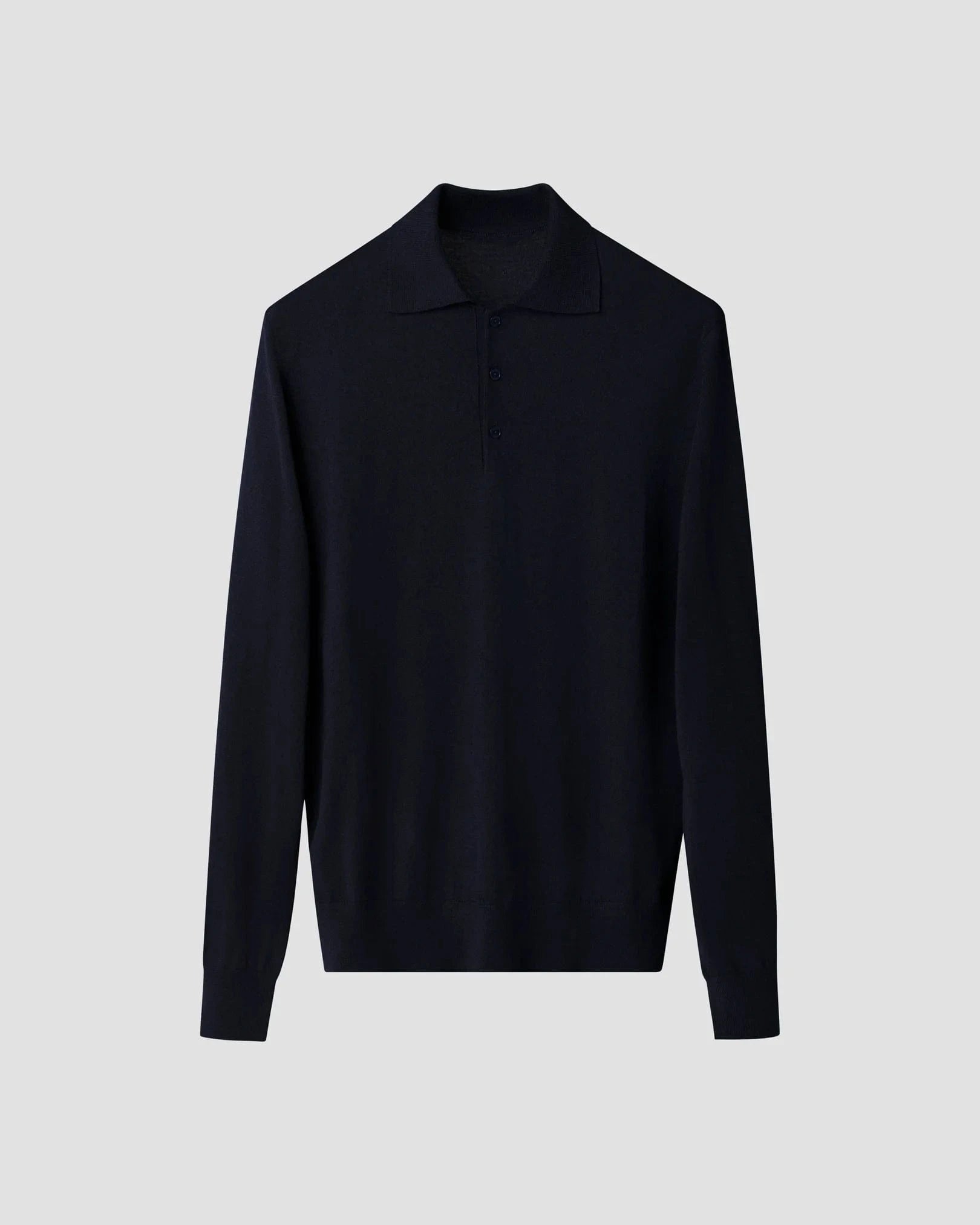 ETON Sweaters Navy / S Fine Knit Polo Sweater